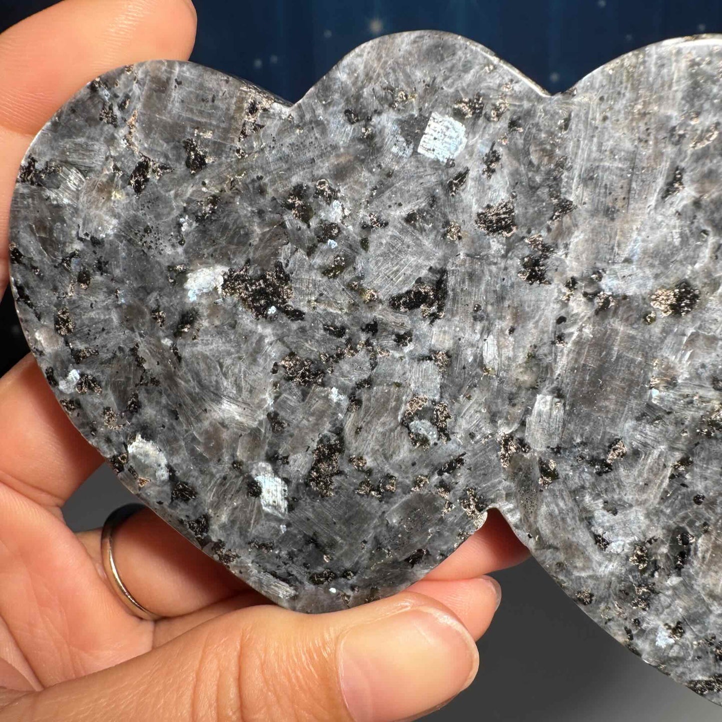 Larvikite double heart