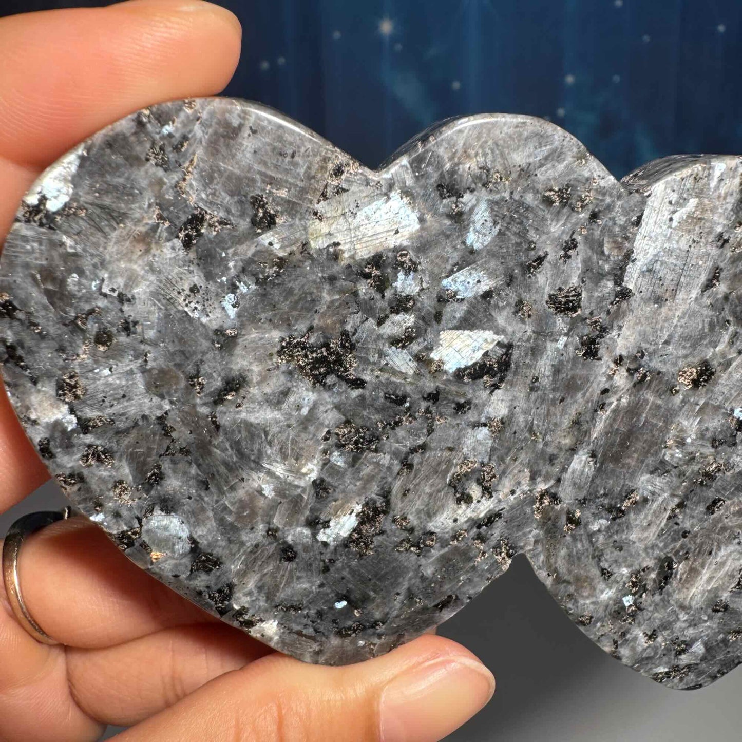 Larvikite double heart