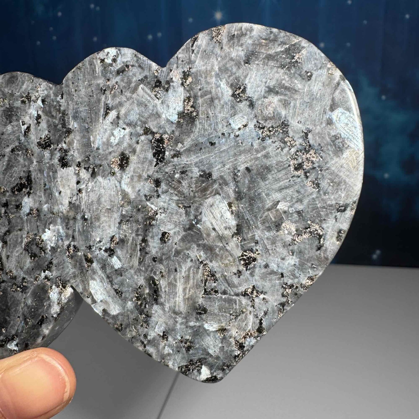 Larvikite double heart