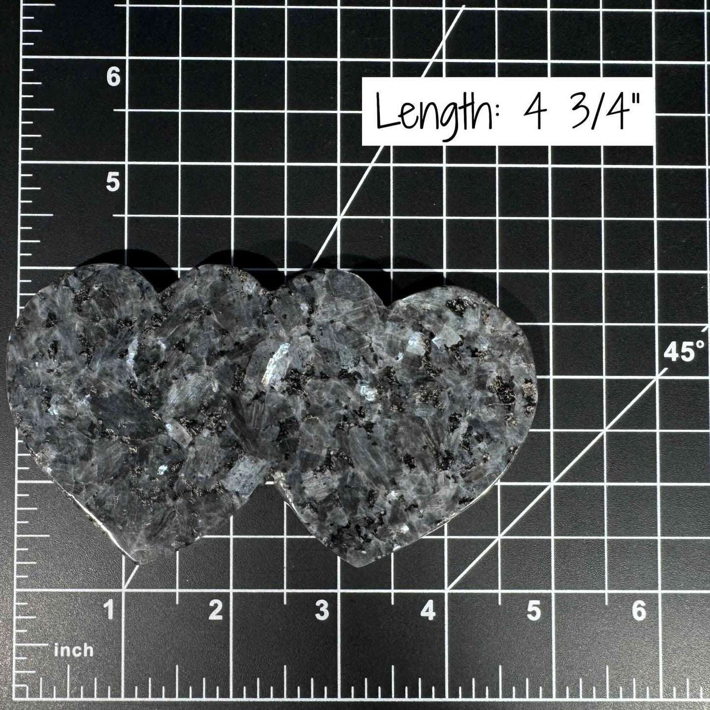 Larvikite double heart