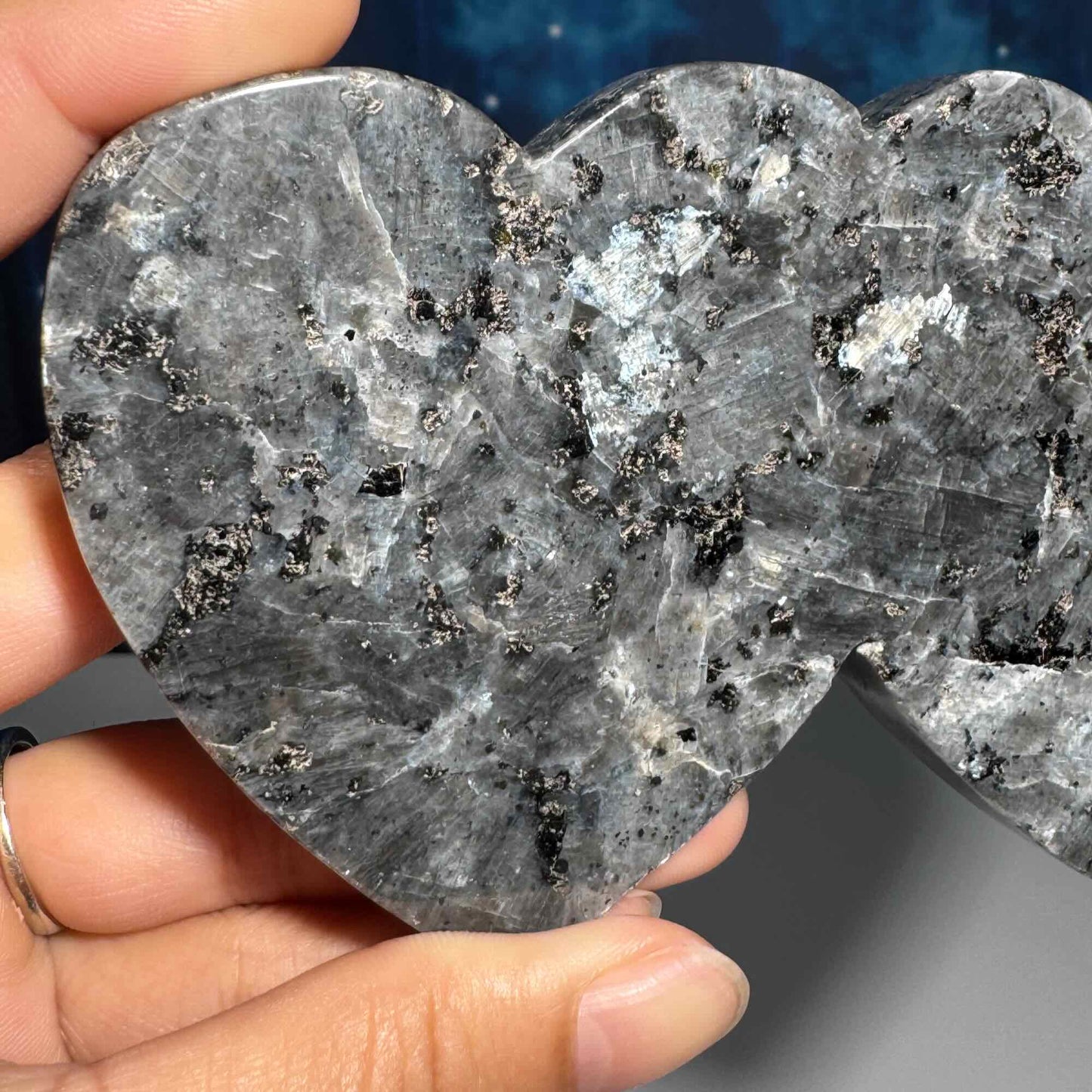 Larvikite double heart