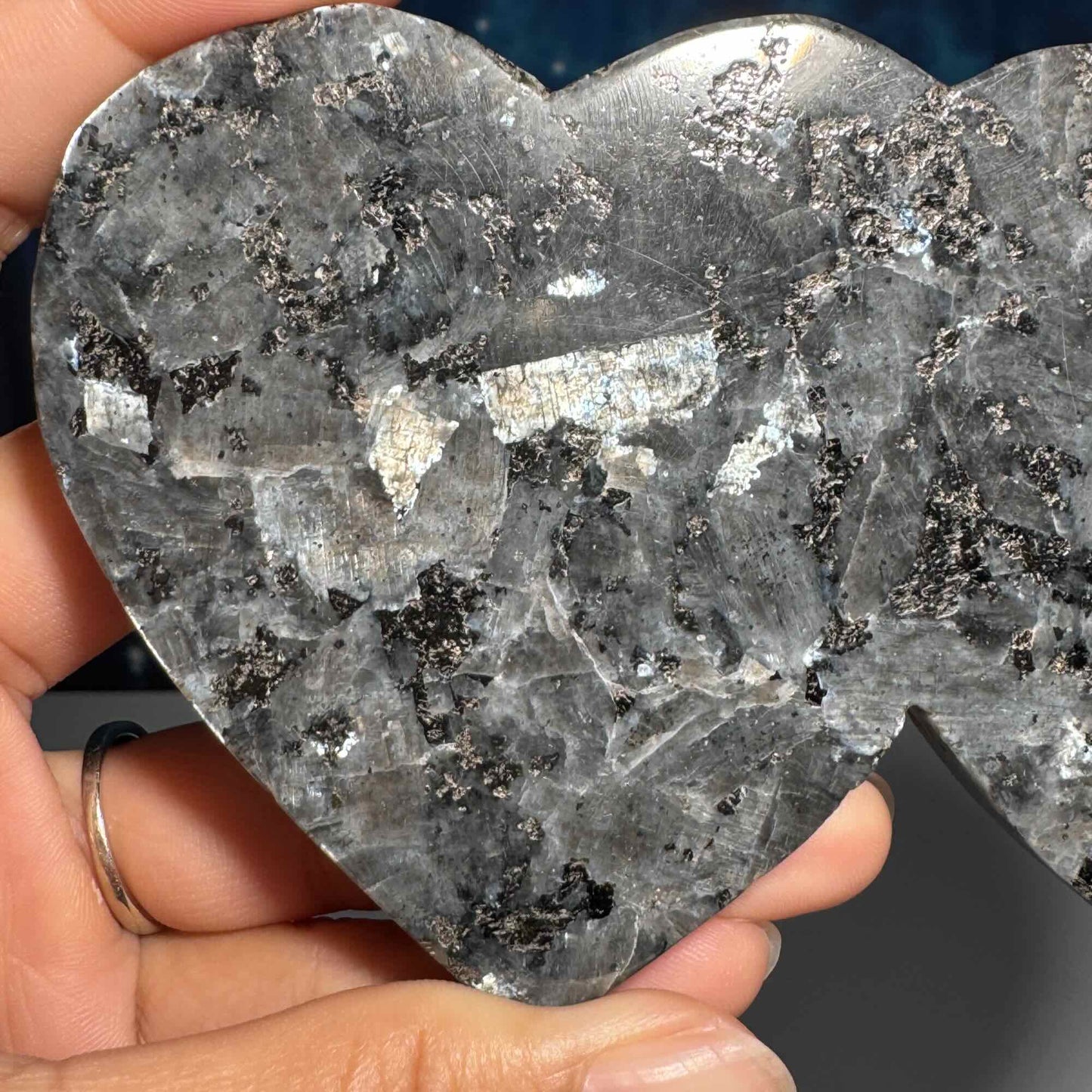 Larvikite double heart