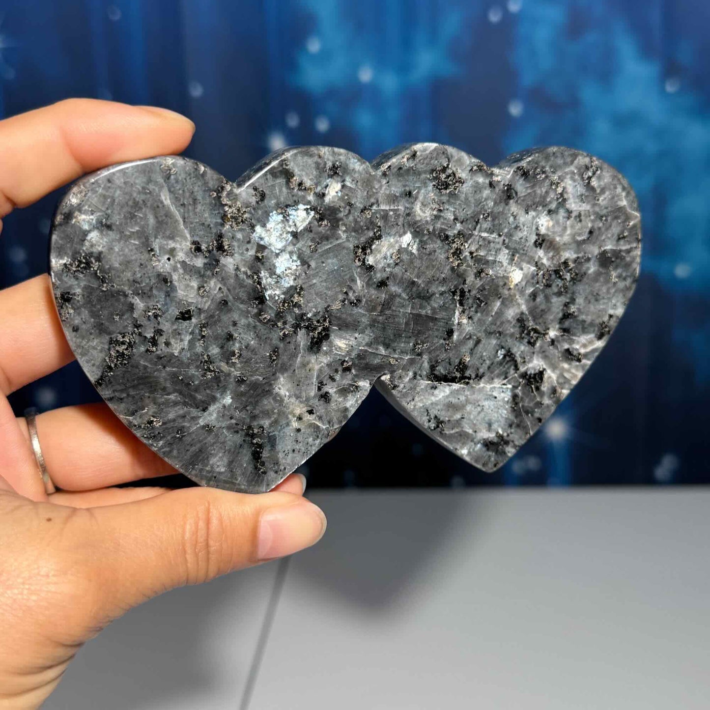 Larvikite double heart