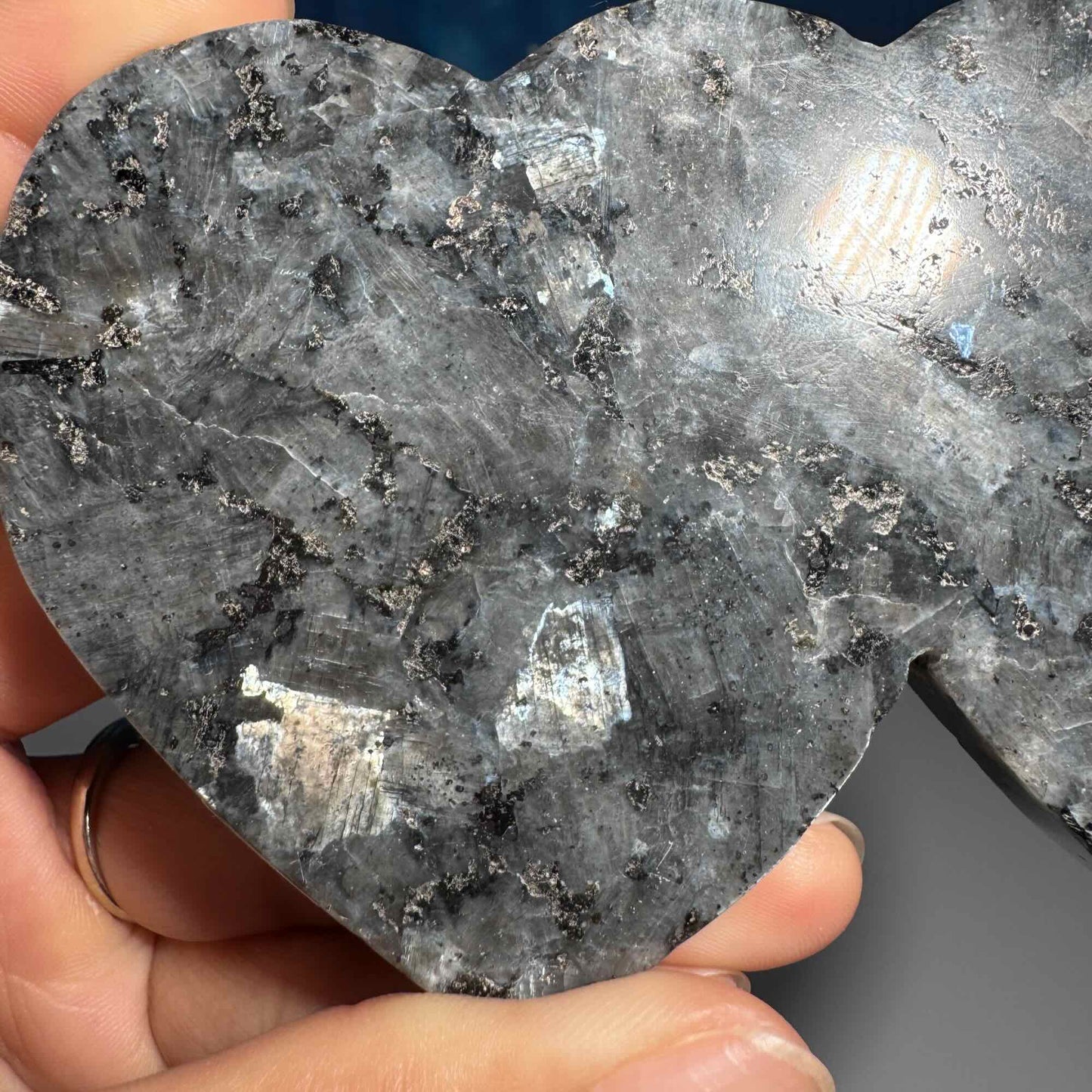 Larvikite double heart