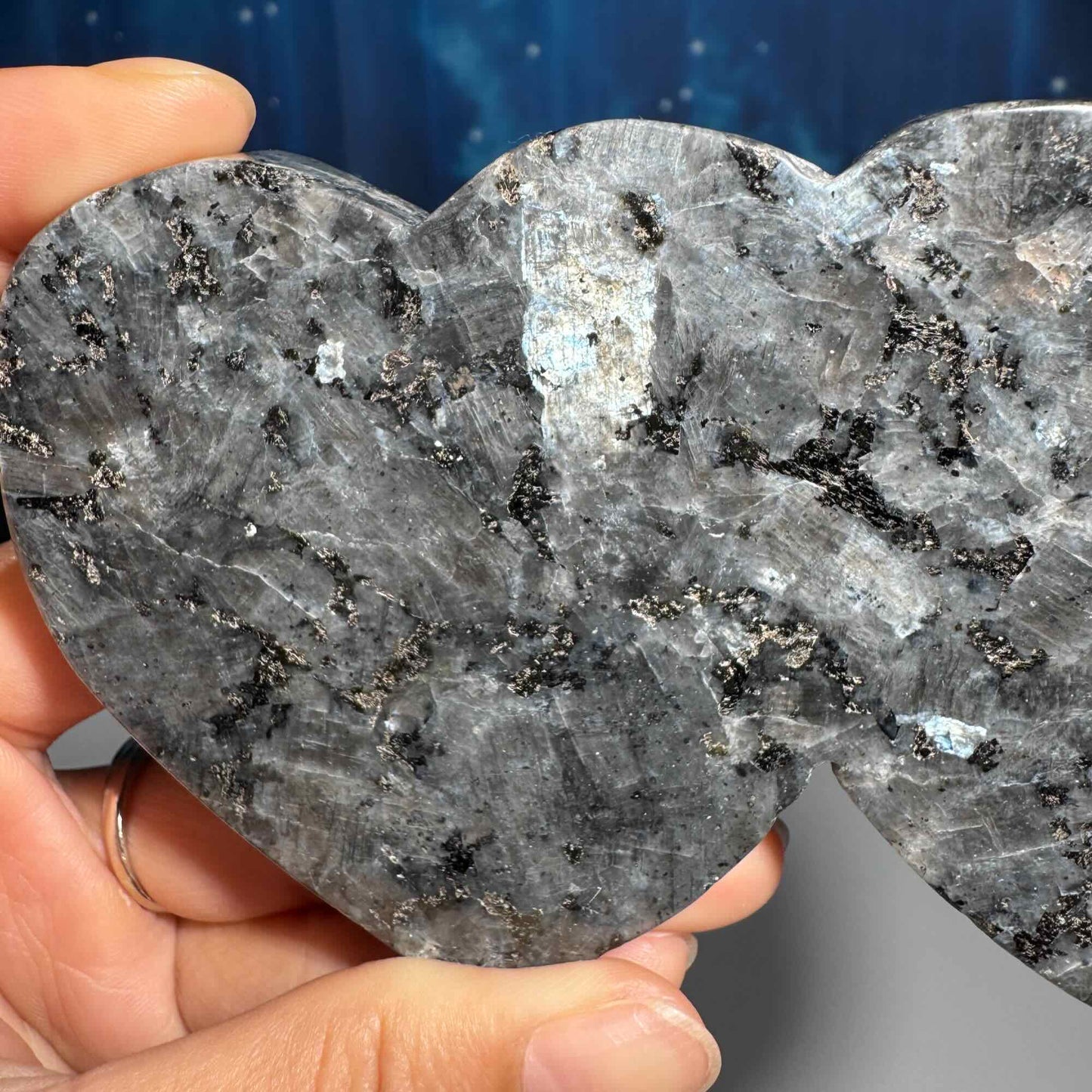 Larvikite double heart