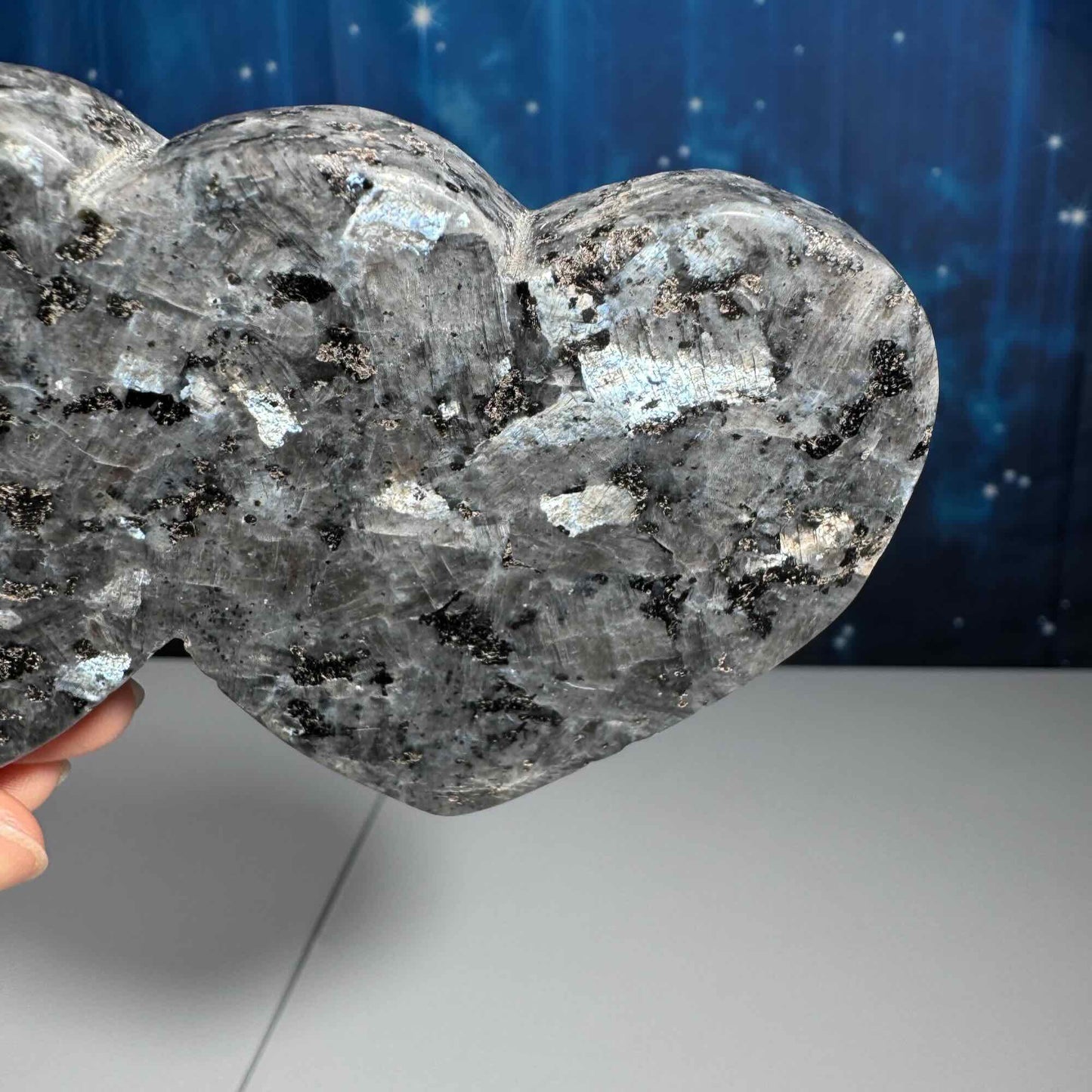 Larvikite double heart