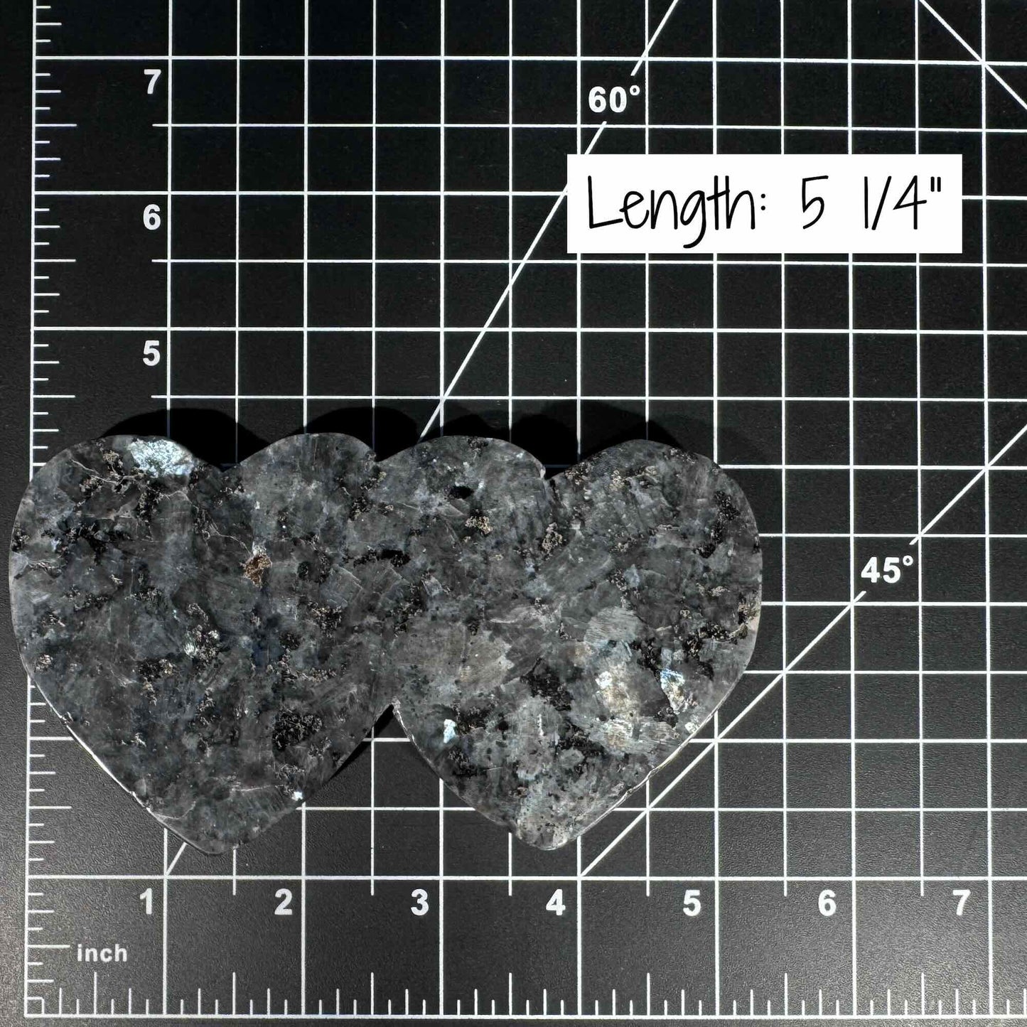 Larvikite double heart