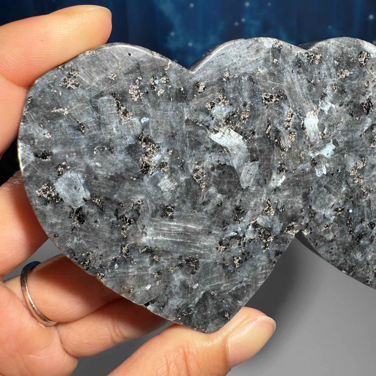 Larvikite double heart