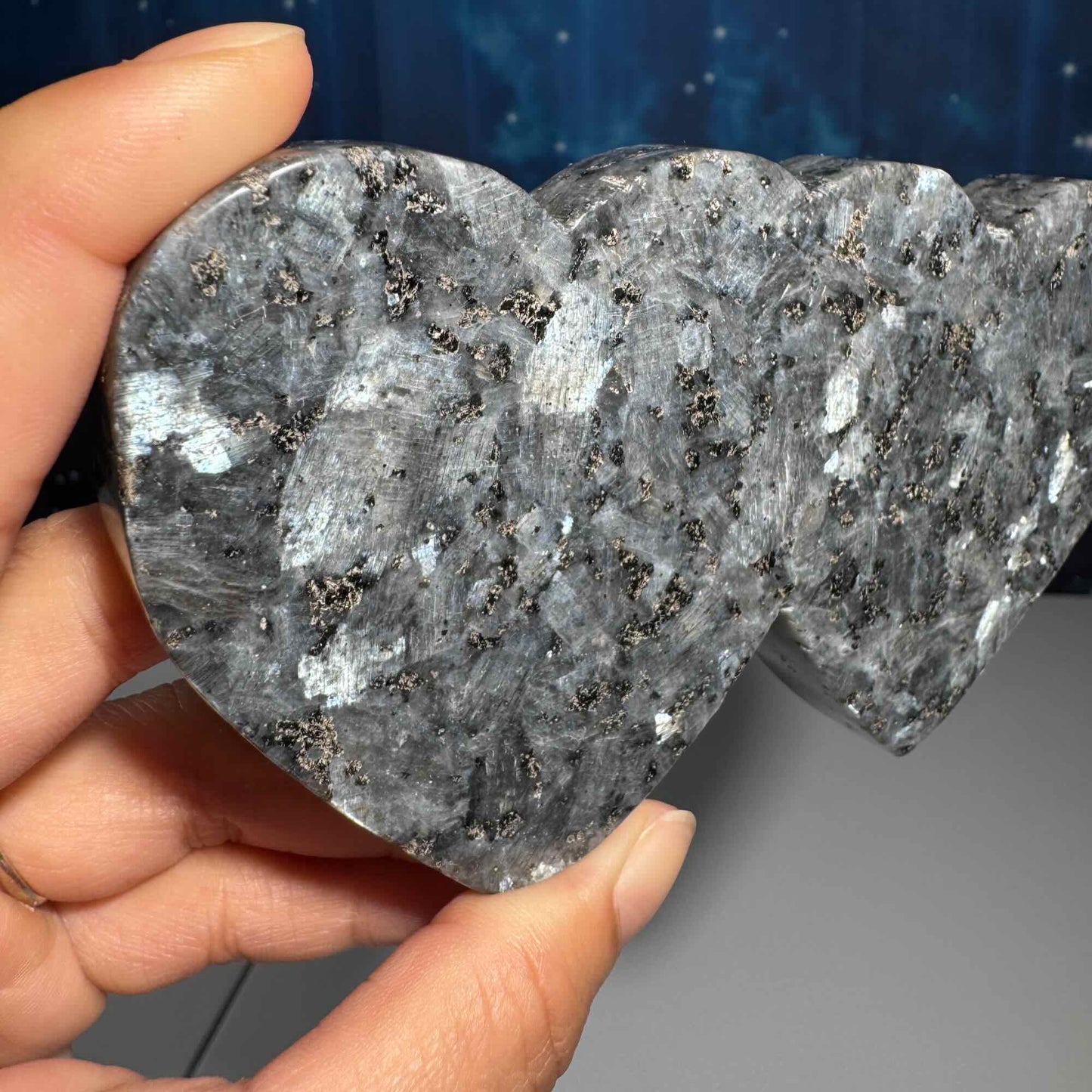 Larvikite double heart