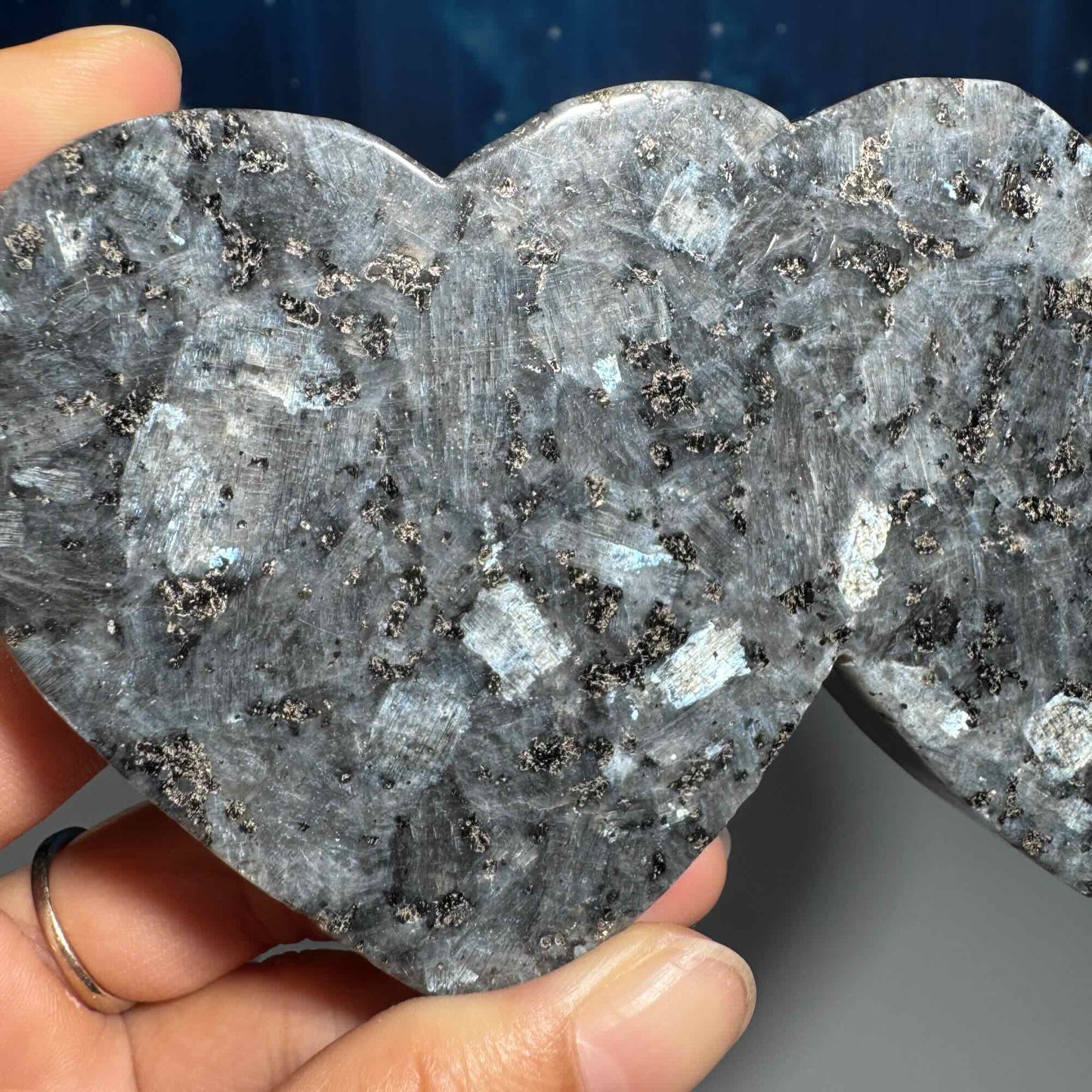 Larvikite double heart