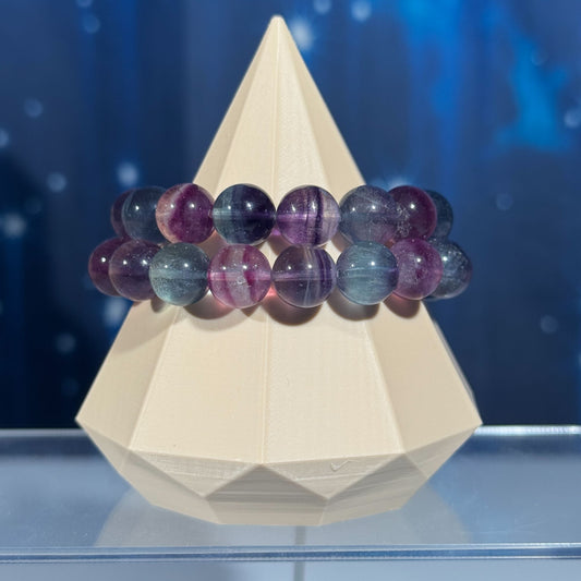 One (1) Candy Fluorite bracelet | stretchy | 11mm beads