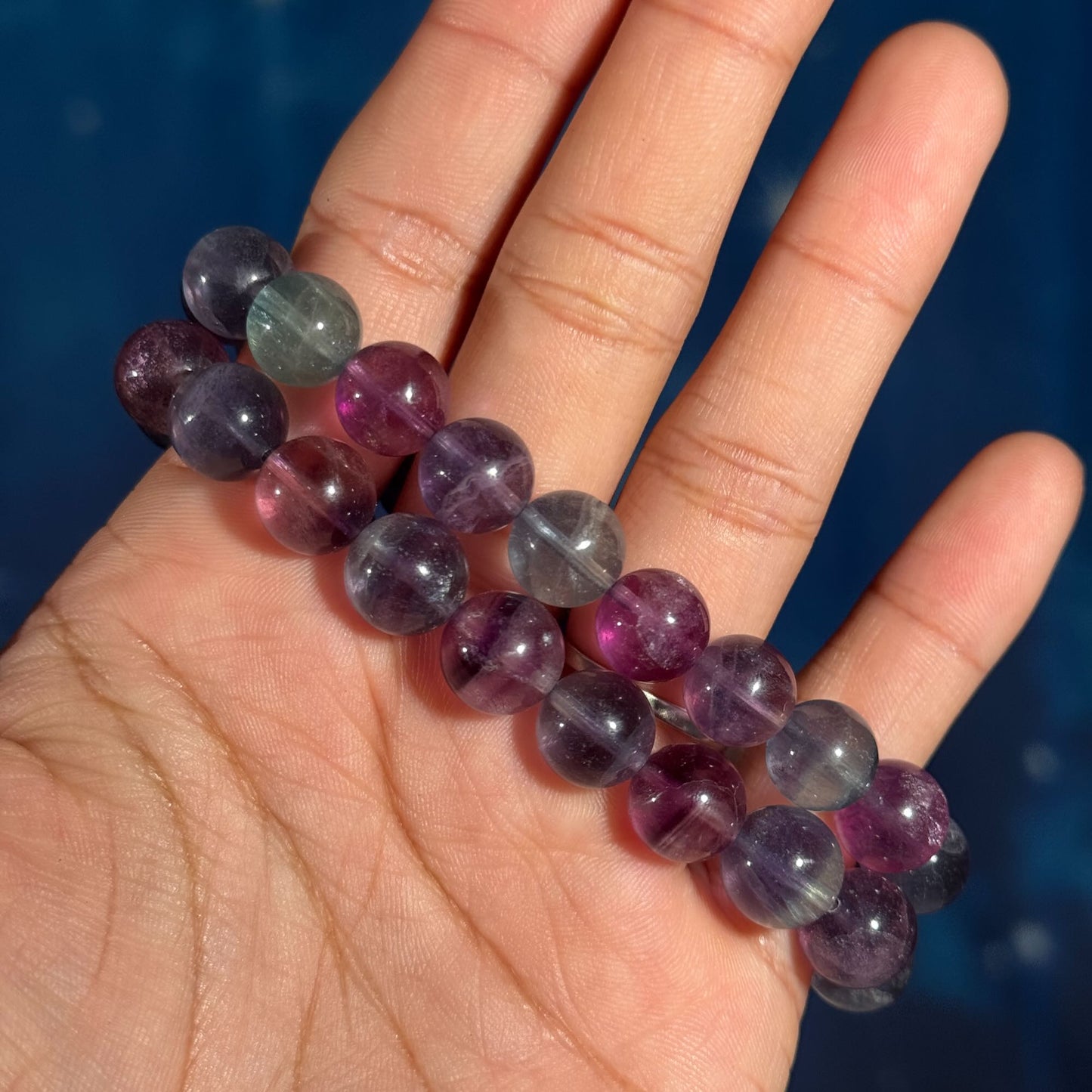 One (1) Candy Fluorite bracelet | stretchy | 10mm beads