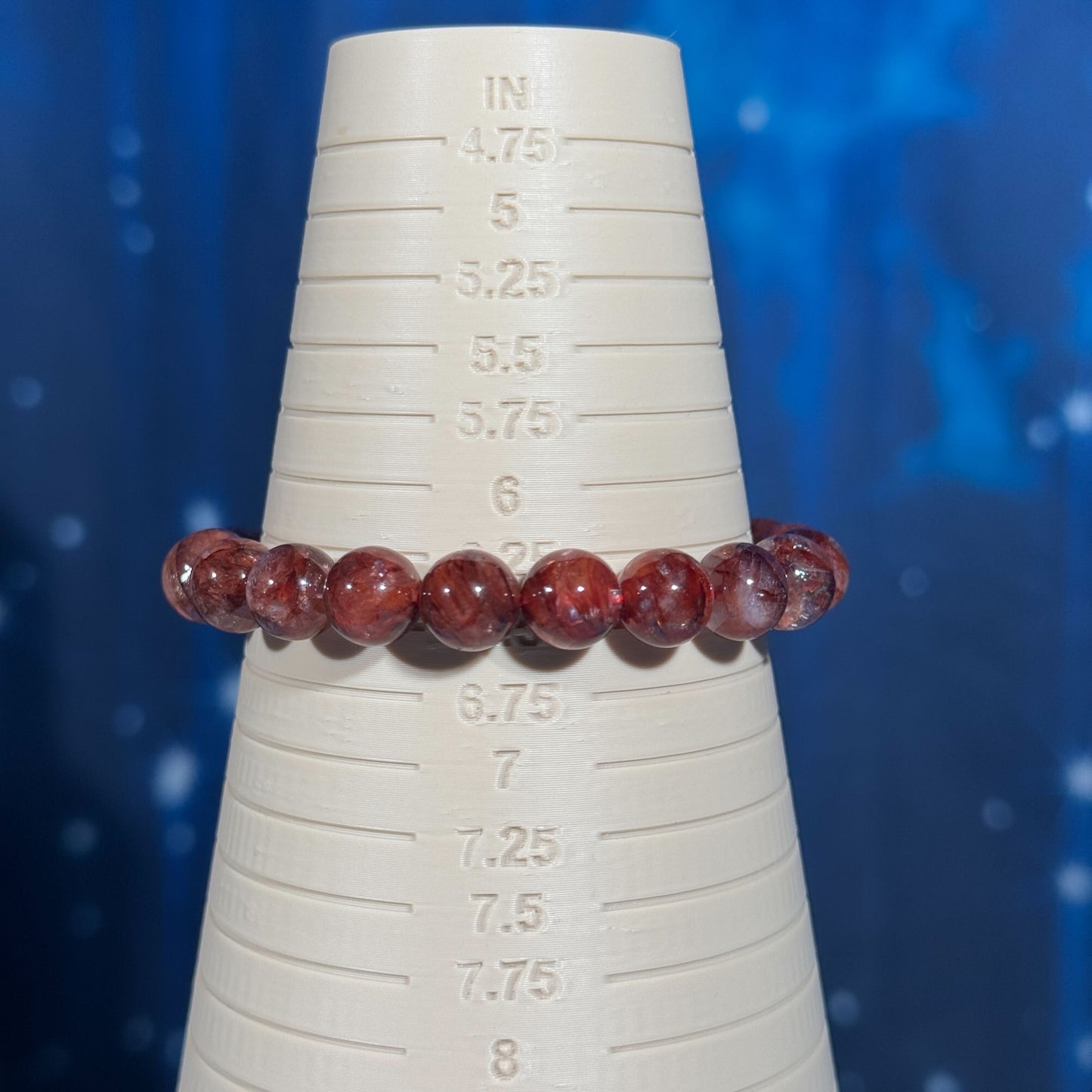 One (1) Fire Quartz bracelet | stretchy | 9mm beads