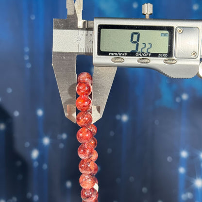 One (1) Fire Quartz bracelet - 9mm beads, fits 6.5" wrist