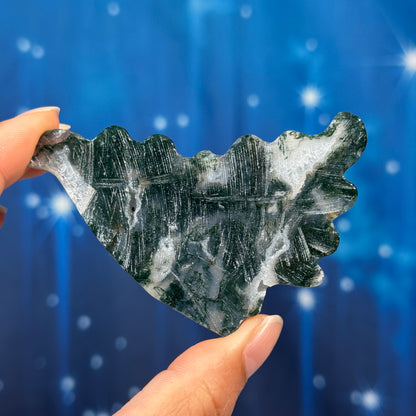 Moss Agate Butterfly on Stand – 0.176 kg