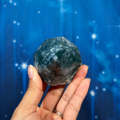 Moss Agate Diamond with Stand – 0.167 kg