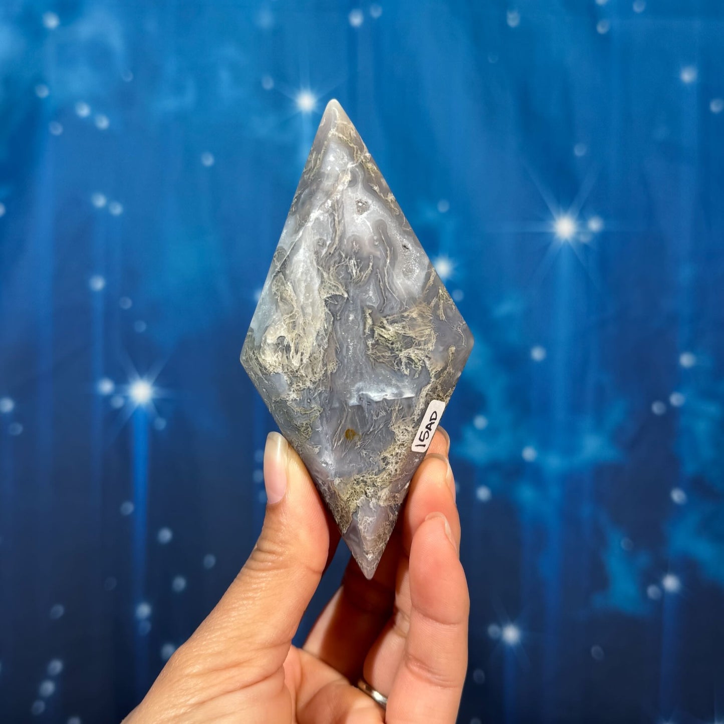 Moss Agate Rhombus with Dendrite – 0.153 kg