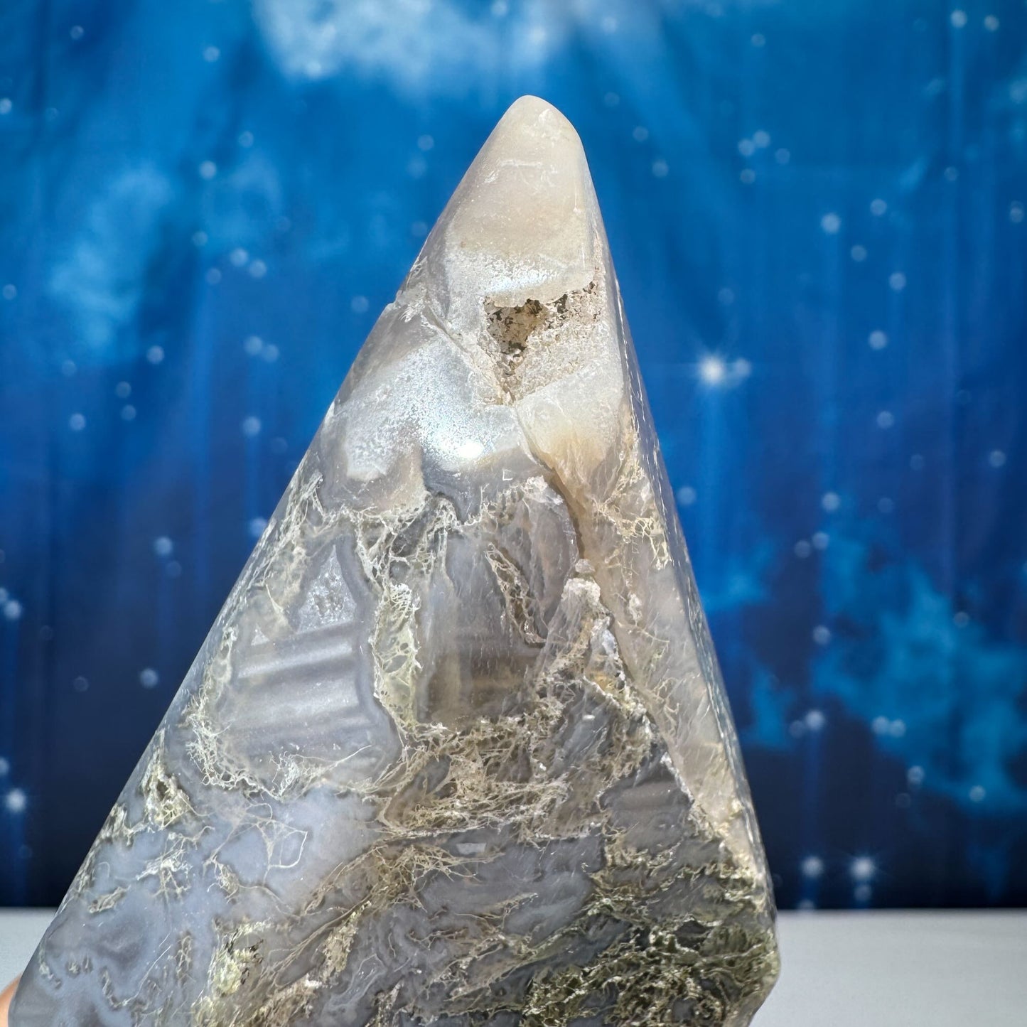 Moss Agate Rhombus with Dendrite – 0.153 kg