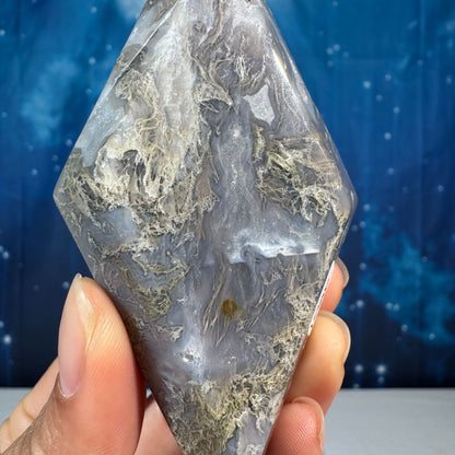 Moss Agate Rhombus with Dendrite – 0.153 kg