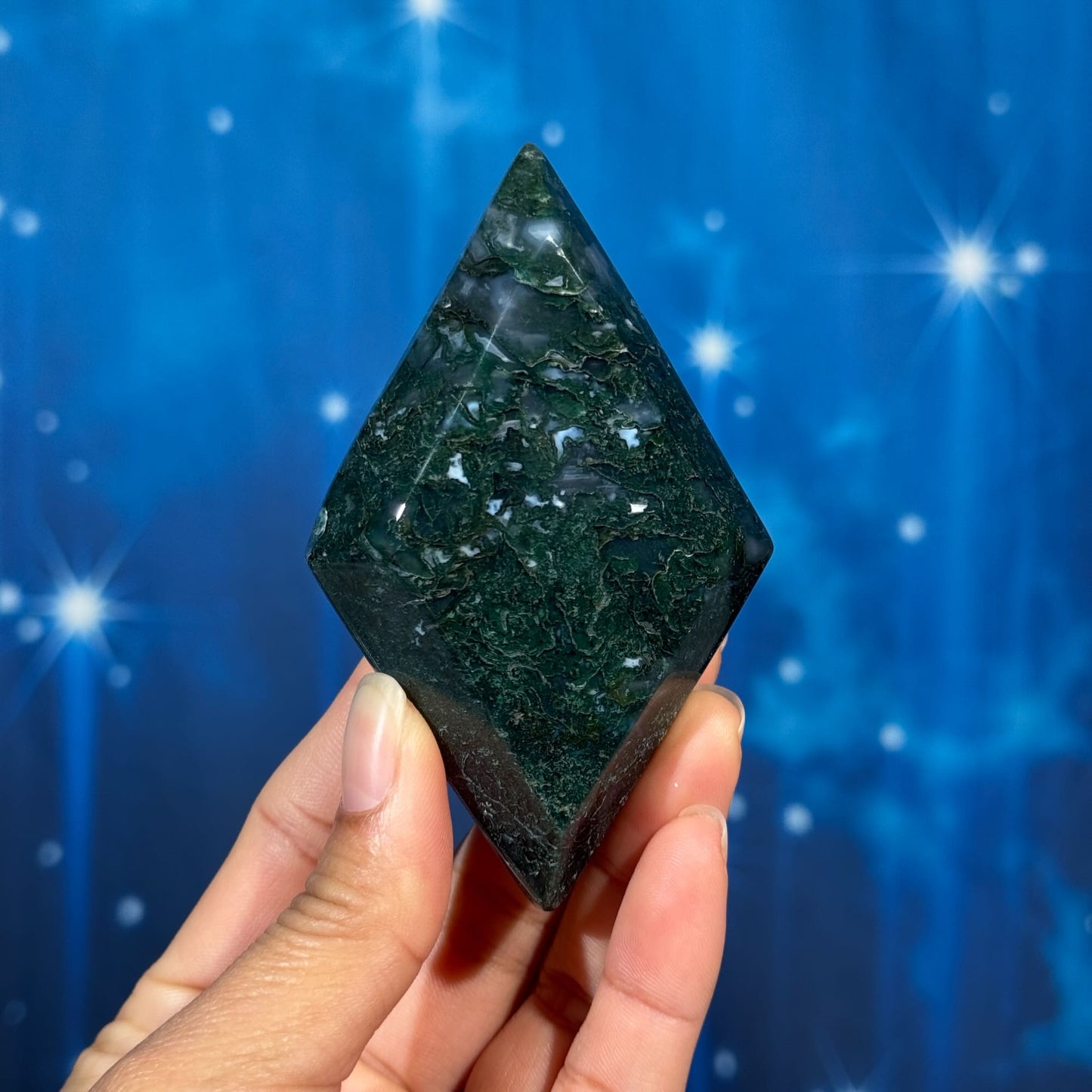 Moss Agate Rhombus – 0.147 kg