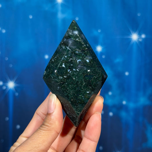 Moss Agate Rhombus – 0.147 kg