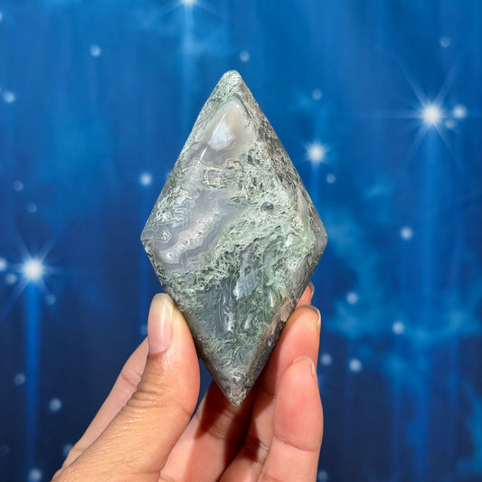 Moss Agate Rhombus – 0.133 kg