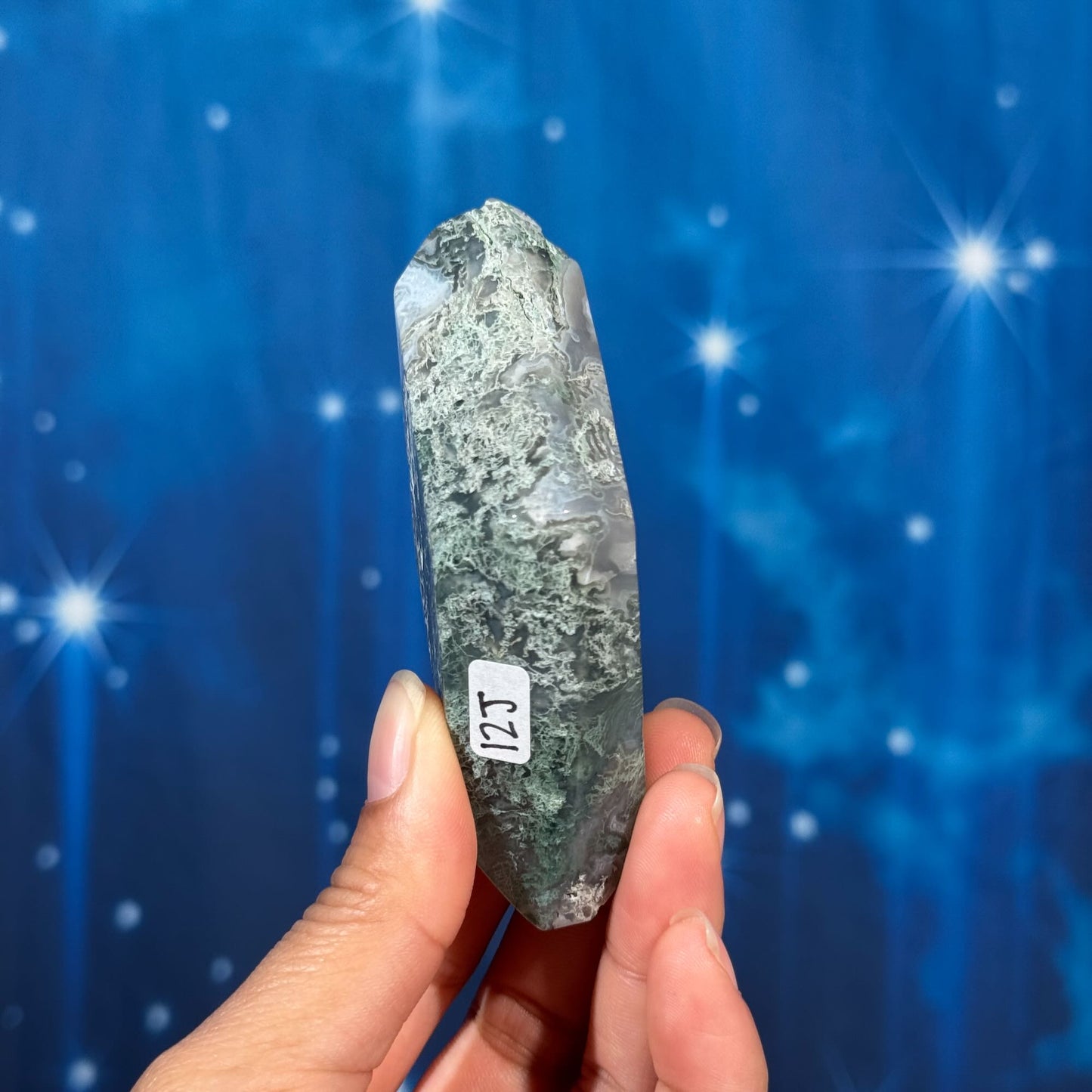 Moss Agate Rhombus – 0.133 kg