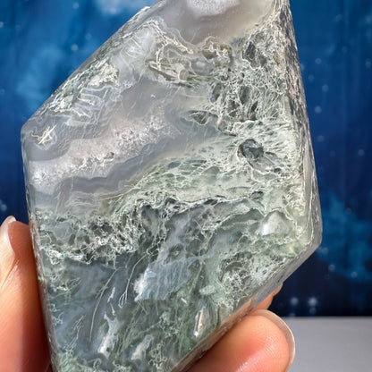 Moss Agate Rhombus – 0.133 kg