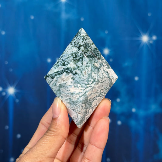 Moss Agate Rhombus – 0.133 kg