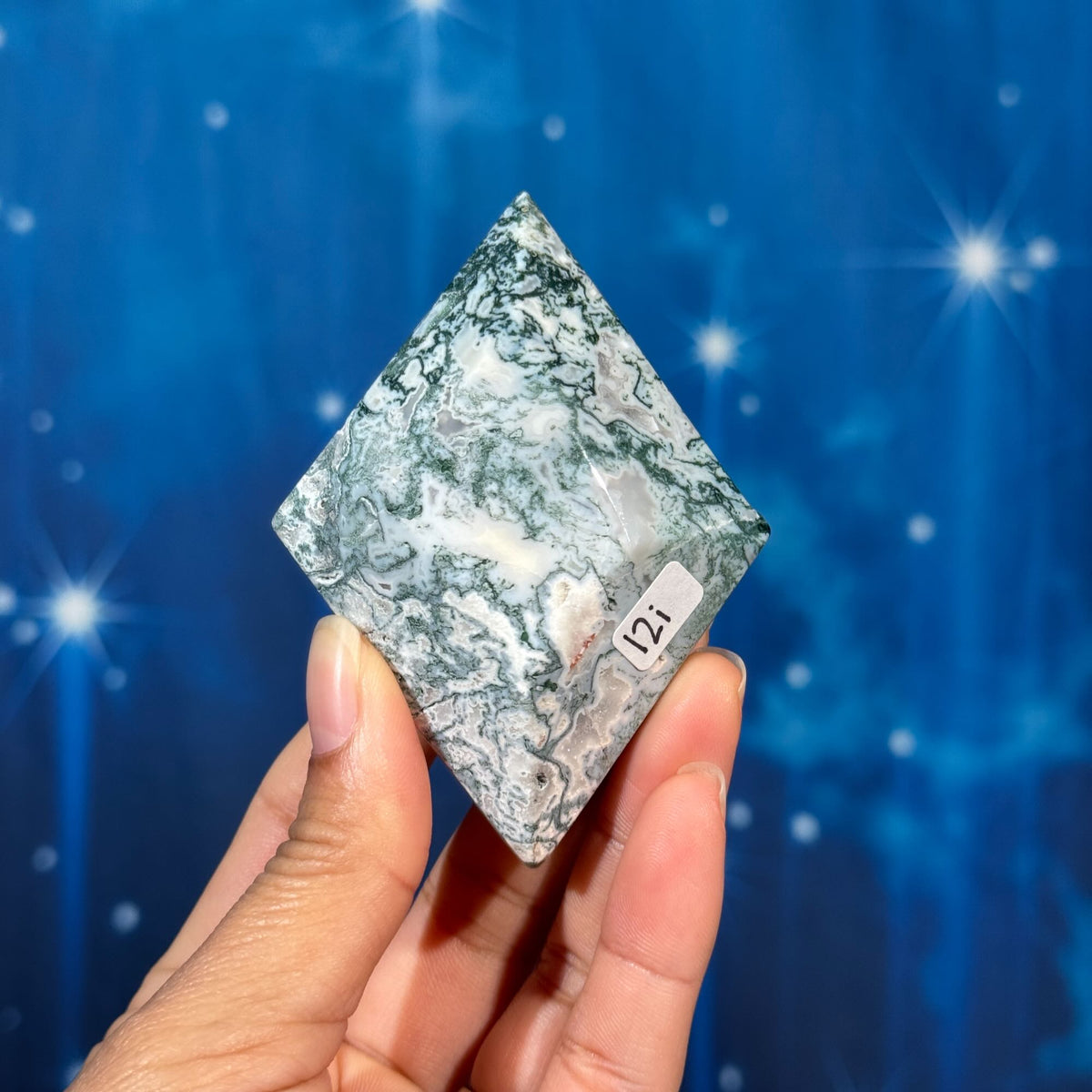 Moss Agate Rhombus – 0.133 kg