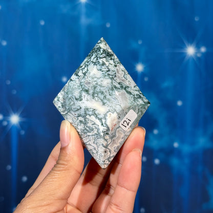 Moss Agate Rhombus – 0.133 kg