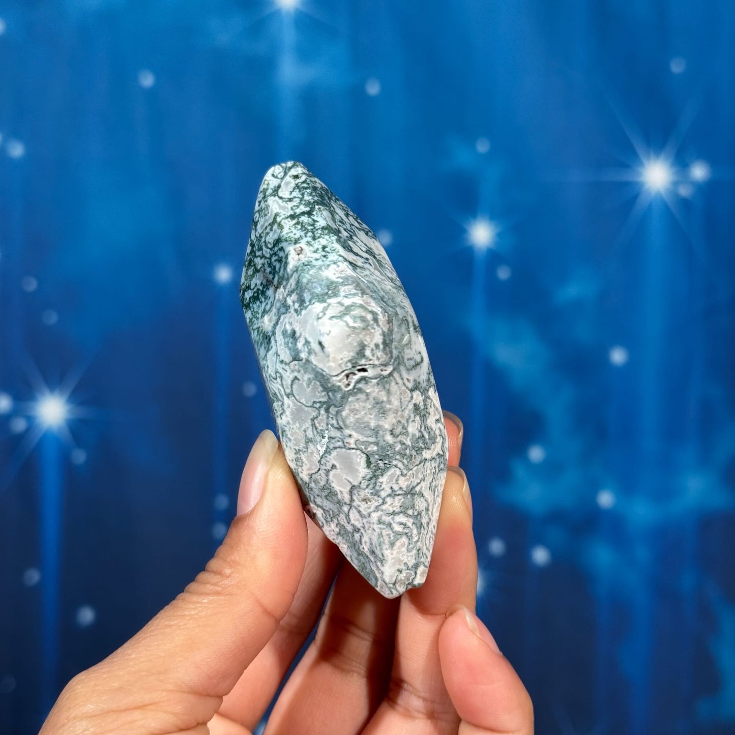 Moss Agate Rhombus – 0.133 kg