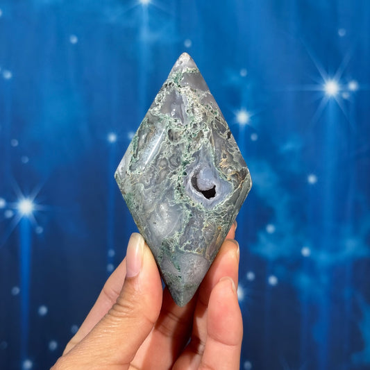 Moss Agate Rhombus – 0.130 kg