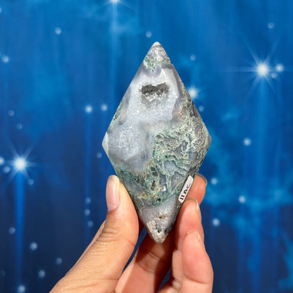 Moss Agate Rhombus – 0.130 kg