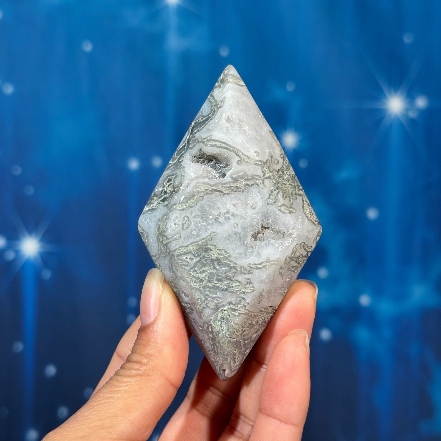 Moss Agate Rhombus – 0.130 kg