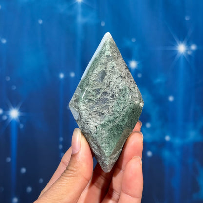 Moss Agate Rhombus – 0.119 kg