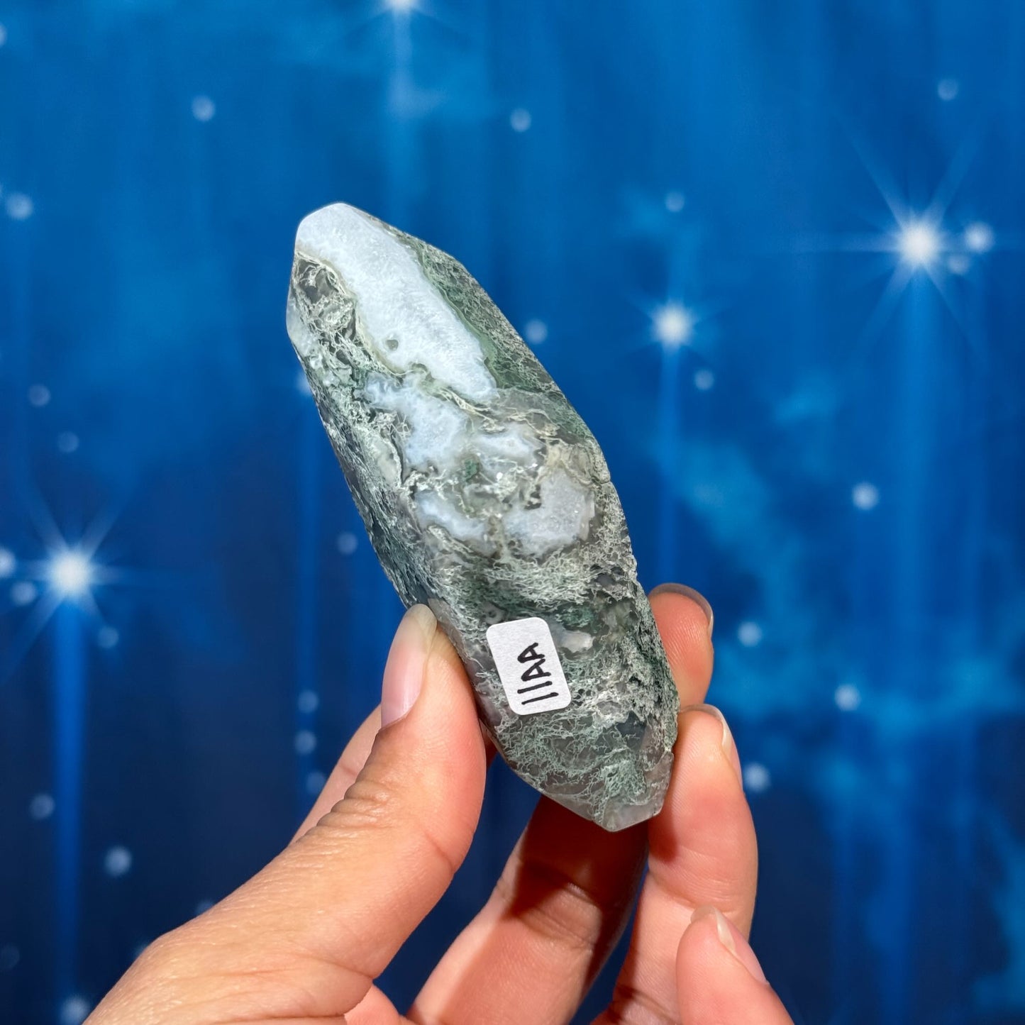 Moss Agate Rhombus – 0.119 kg