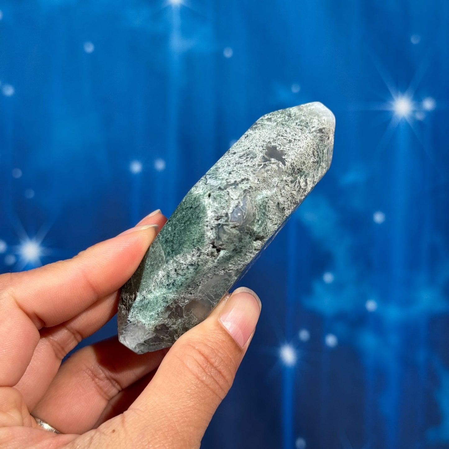Moss Agate Rhombus – 0.119 kg