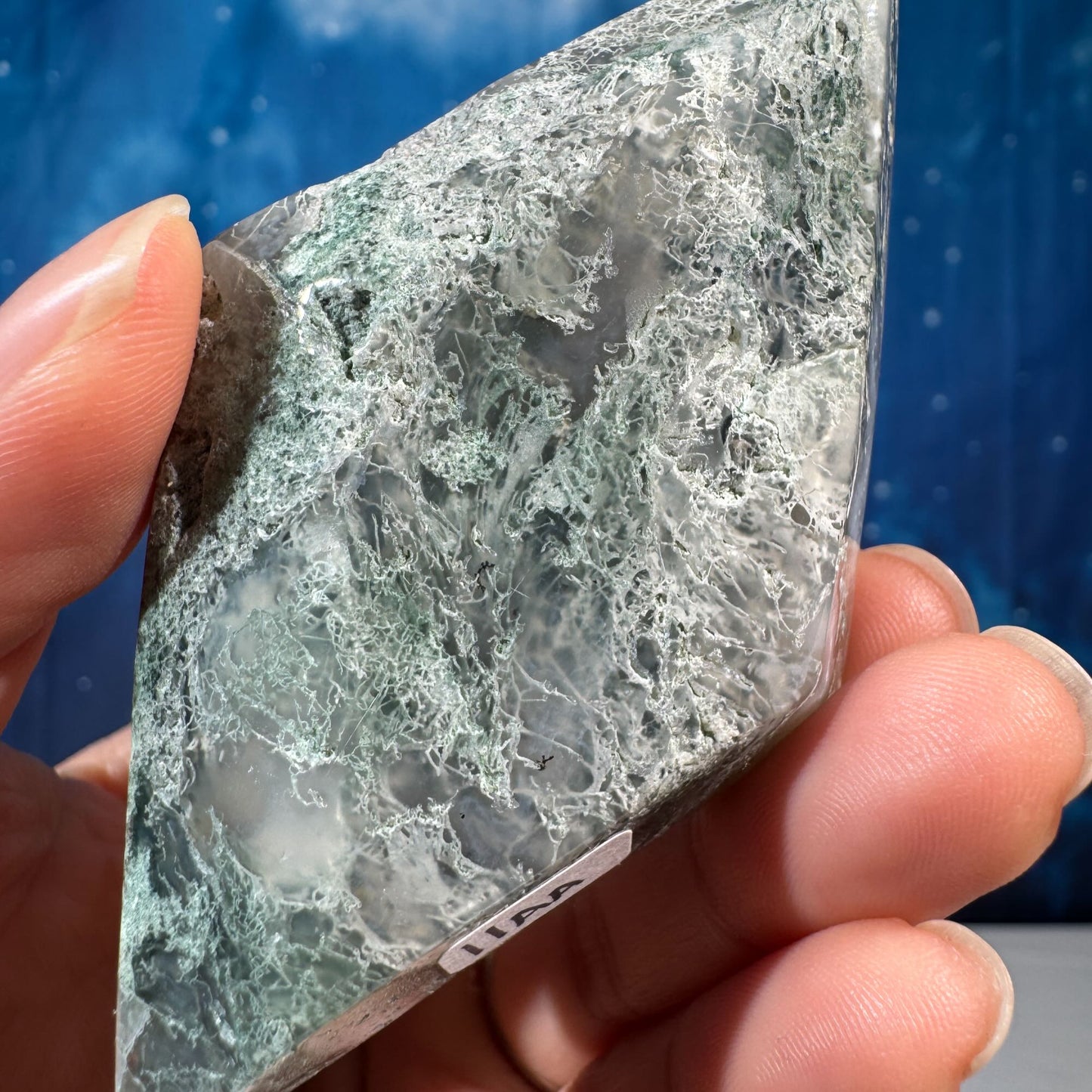 Moss Agate Rhombus – 0.119 kg