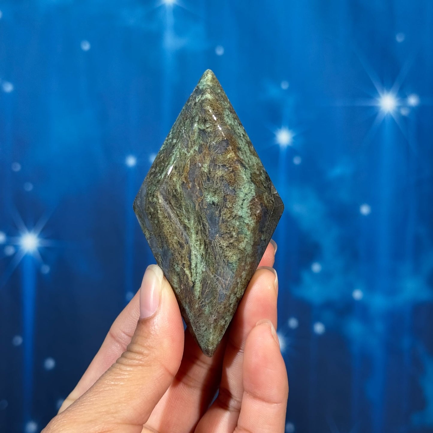 Moss Agate Rhombus – 0.099 kg