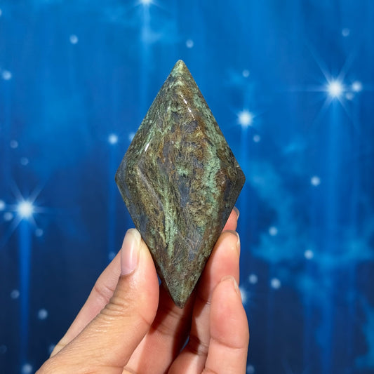 Moss Agate Rhombus – 0.099 kg