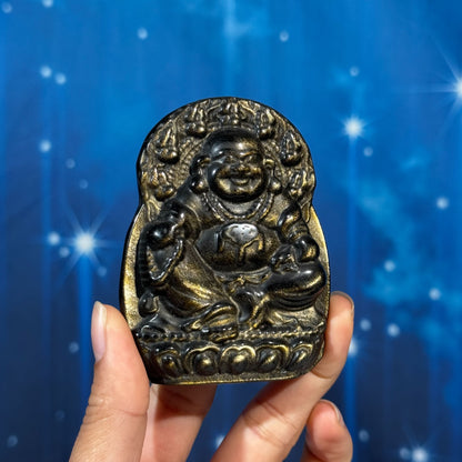 Gold-Sheen Obsidian Buddha – 0.116 kg