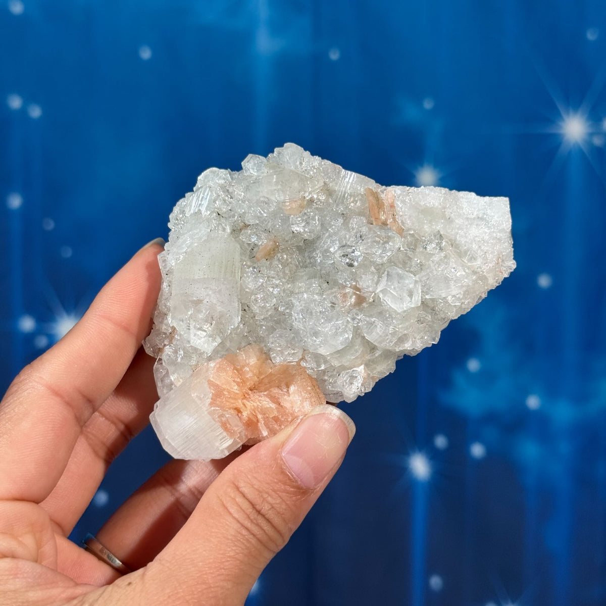 Apophyllite with Stilbite on Matrix – 0.150 kg