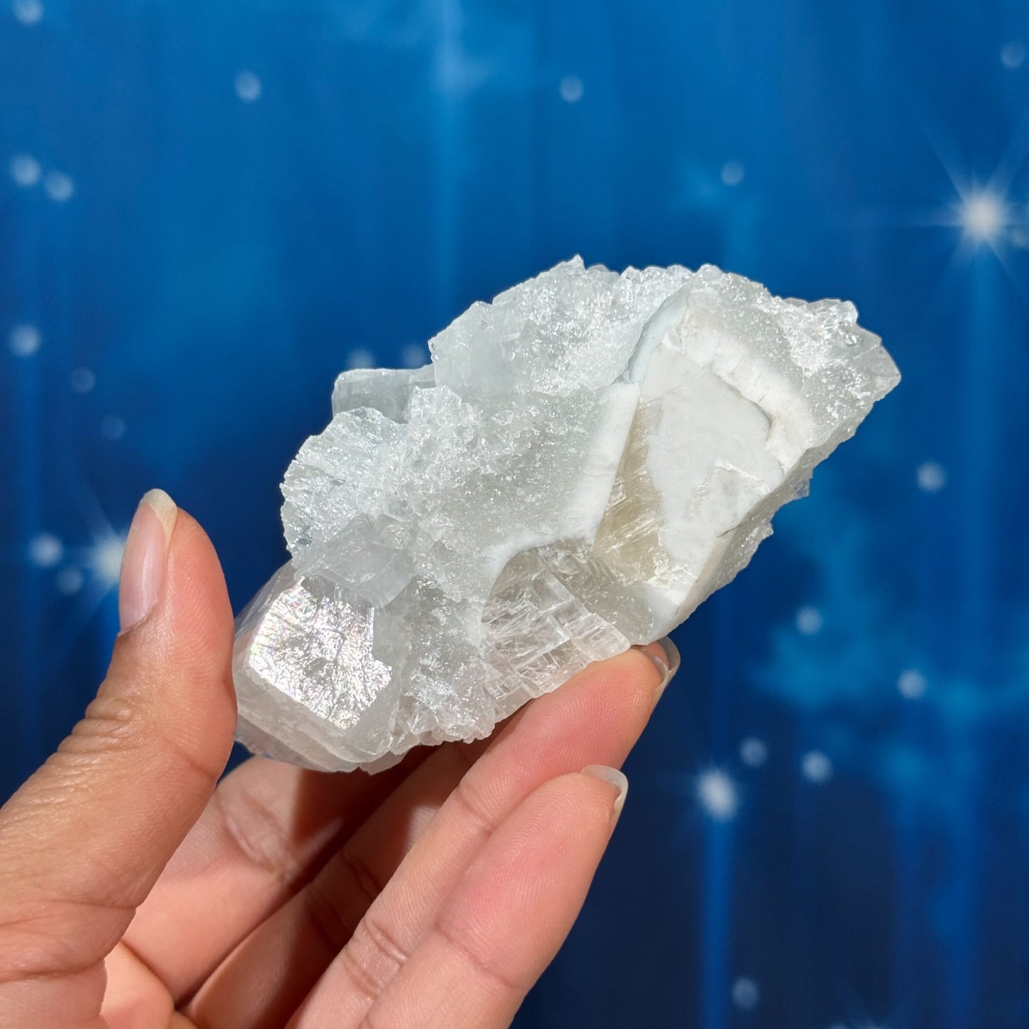 Apophyllite with Calcite – 0.153 kg