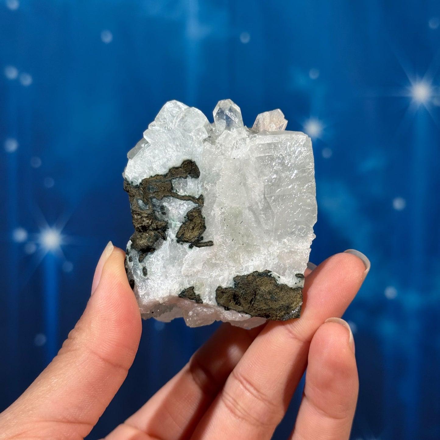 Apophyllite with Stilbite and Matrix – 0.159 kg