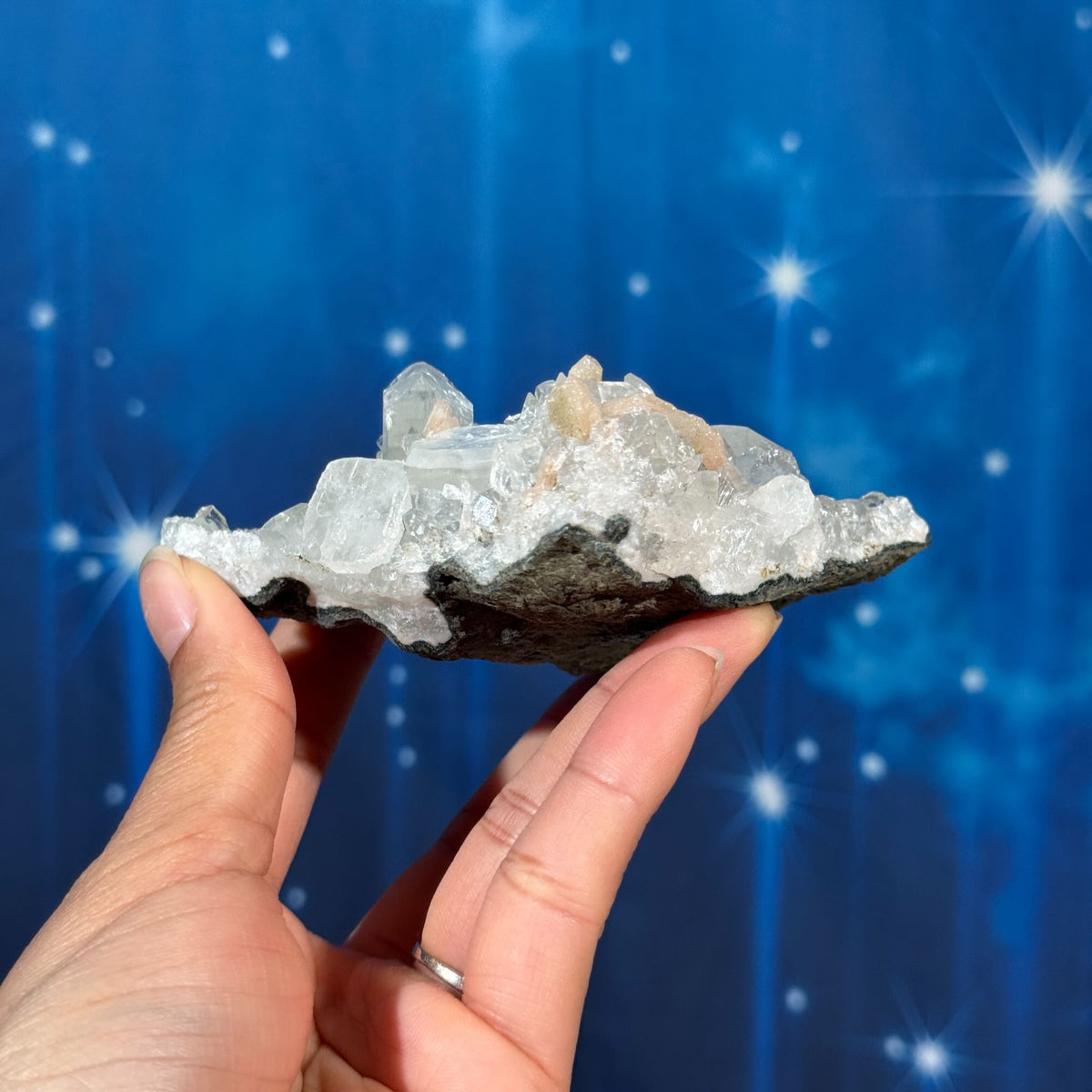 Apophyllite with Stilbite on Matrix – 0.235 kg