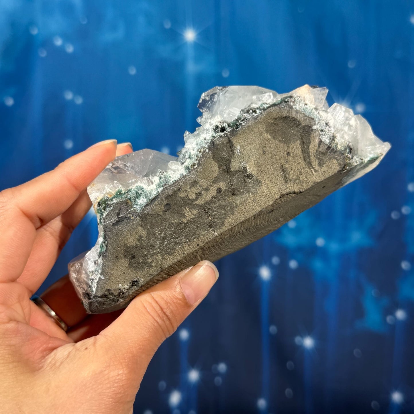 Apophylite with Chalcedony on Matrix – 0.377 kg