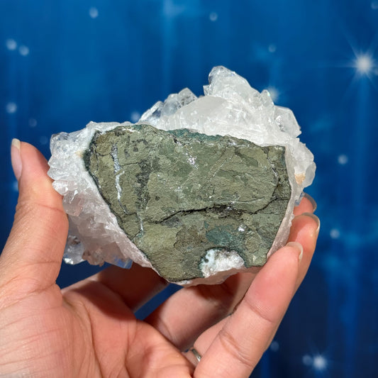 Apophyllite with Calcite on Matrix – 0.326 kg