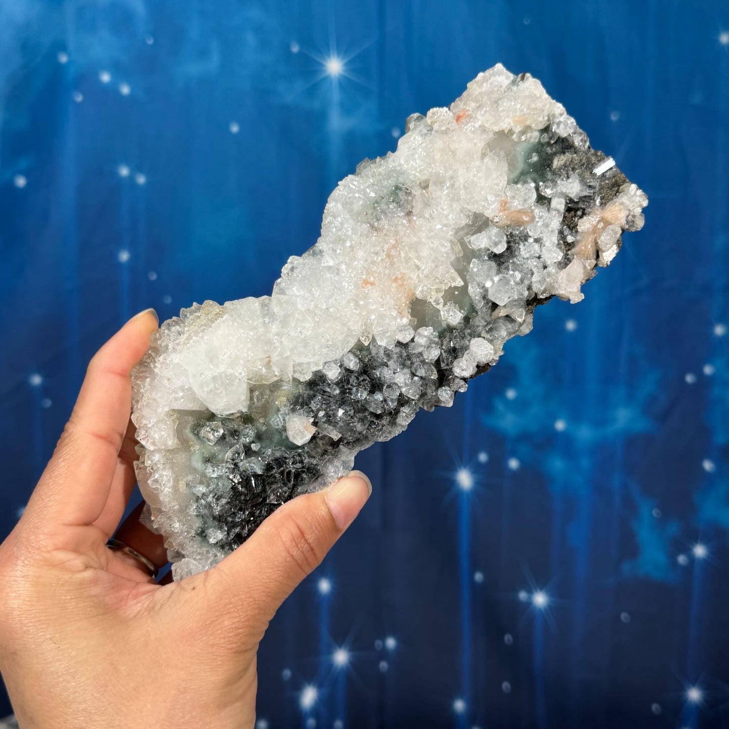 Apophyllite with Stilbite and Chalcedony – 0.505 kg