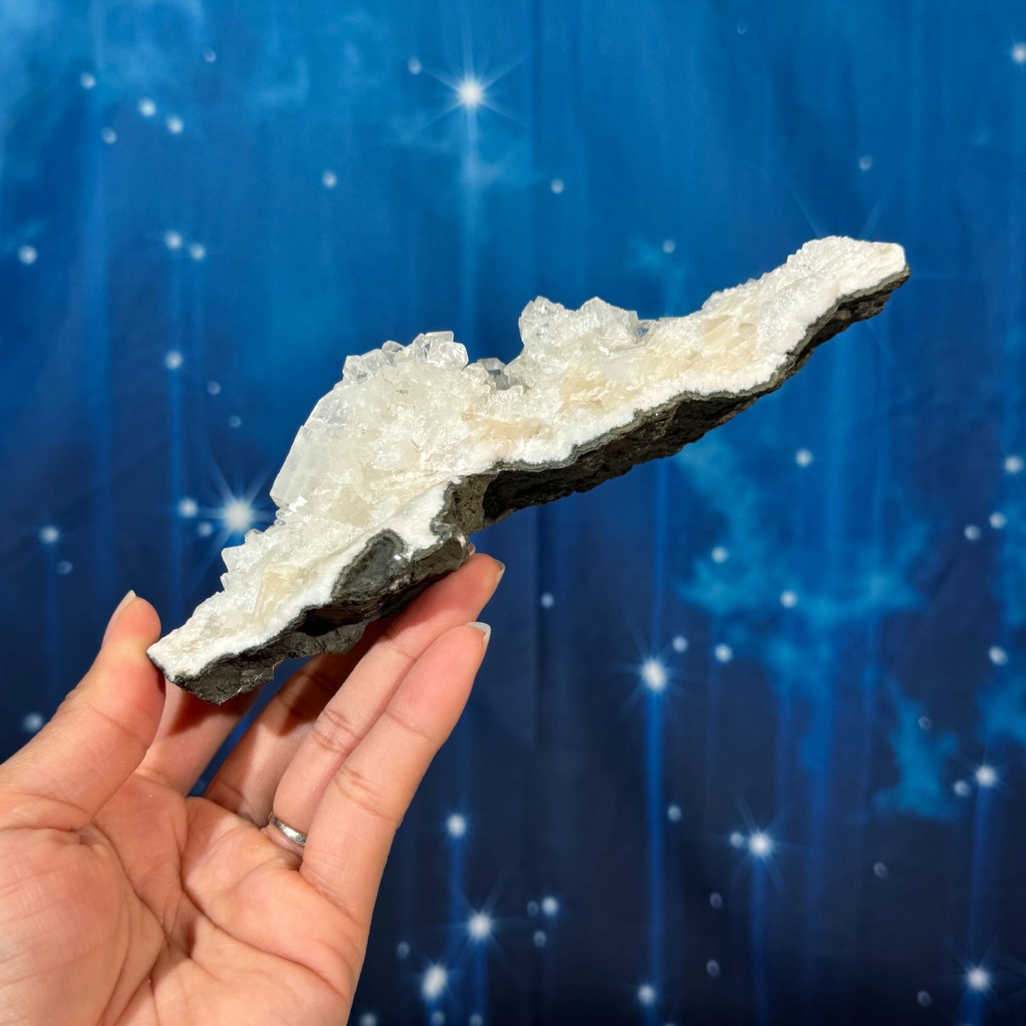 Apophylite with Calcite on Matrix – 0.502 kg